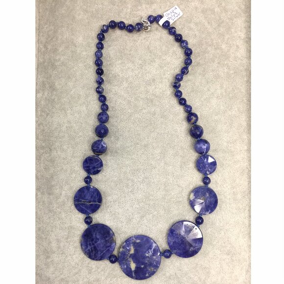 Natural Chunky Statement Sodalite Necklace with Sterling Silver Senorita Clasp - Picture 3 of 8